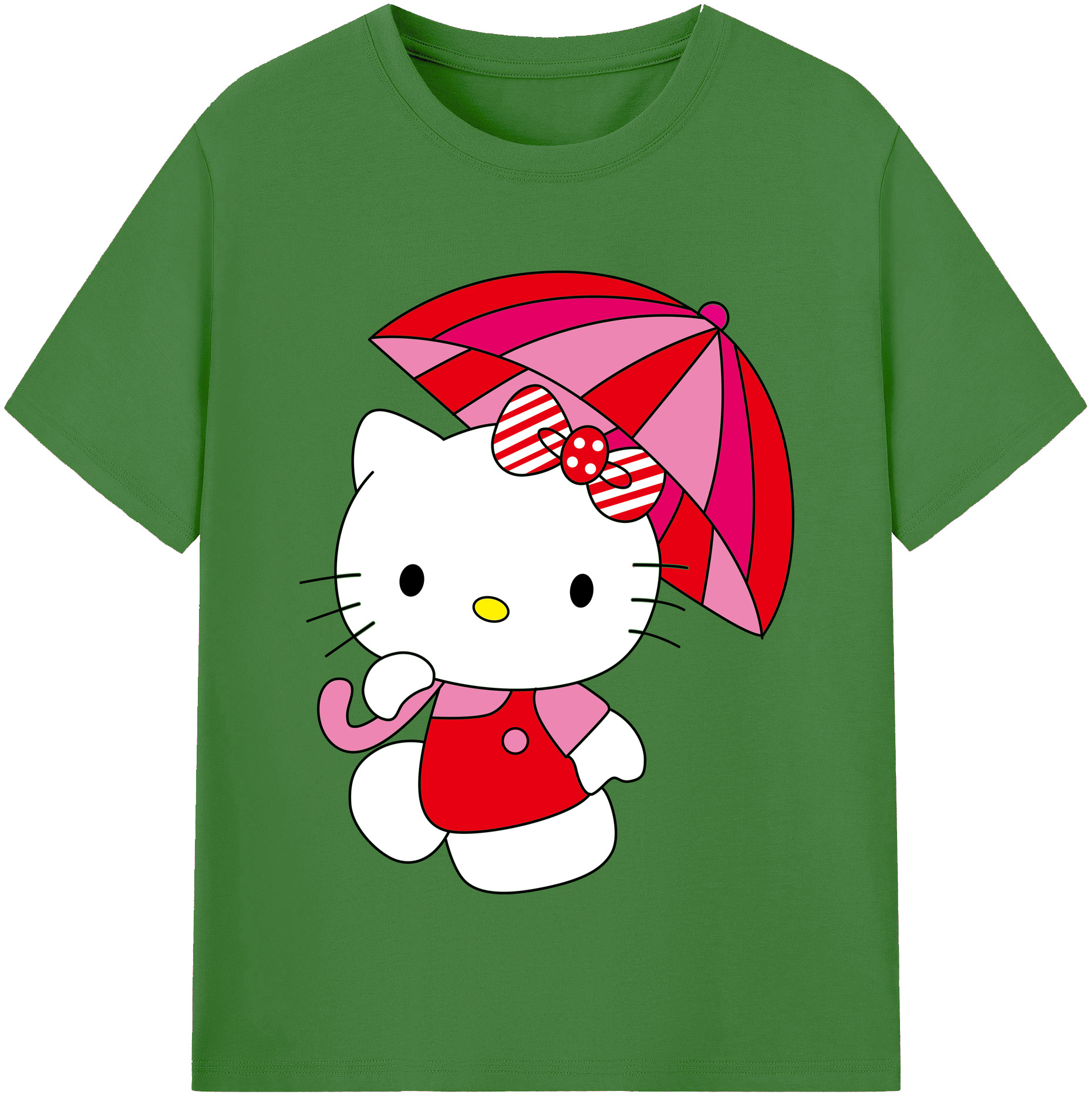 （画像用） Hello Kitty ハローキティ レディースカジュアルプリントTシャツ（綿100％）